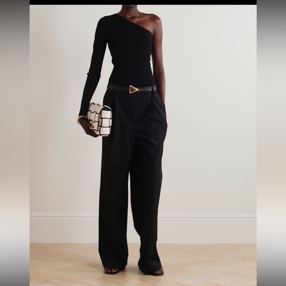 A.L.C silk Piper top black dressy party preppy one shoulder asymmetric